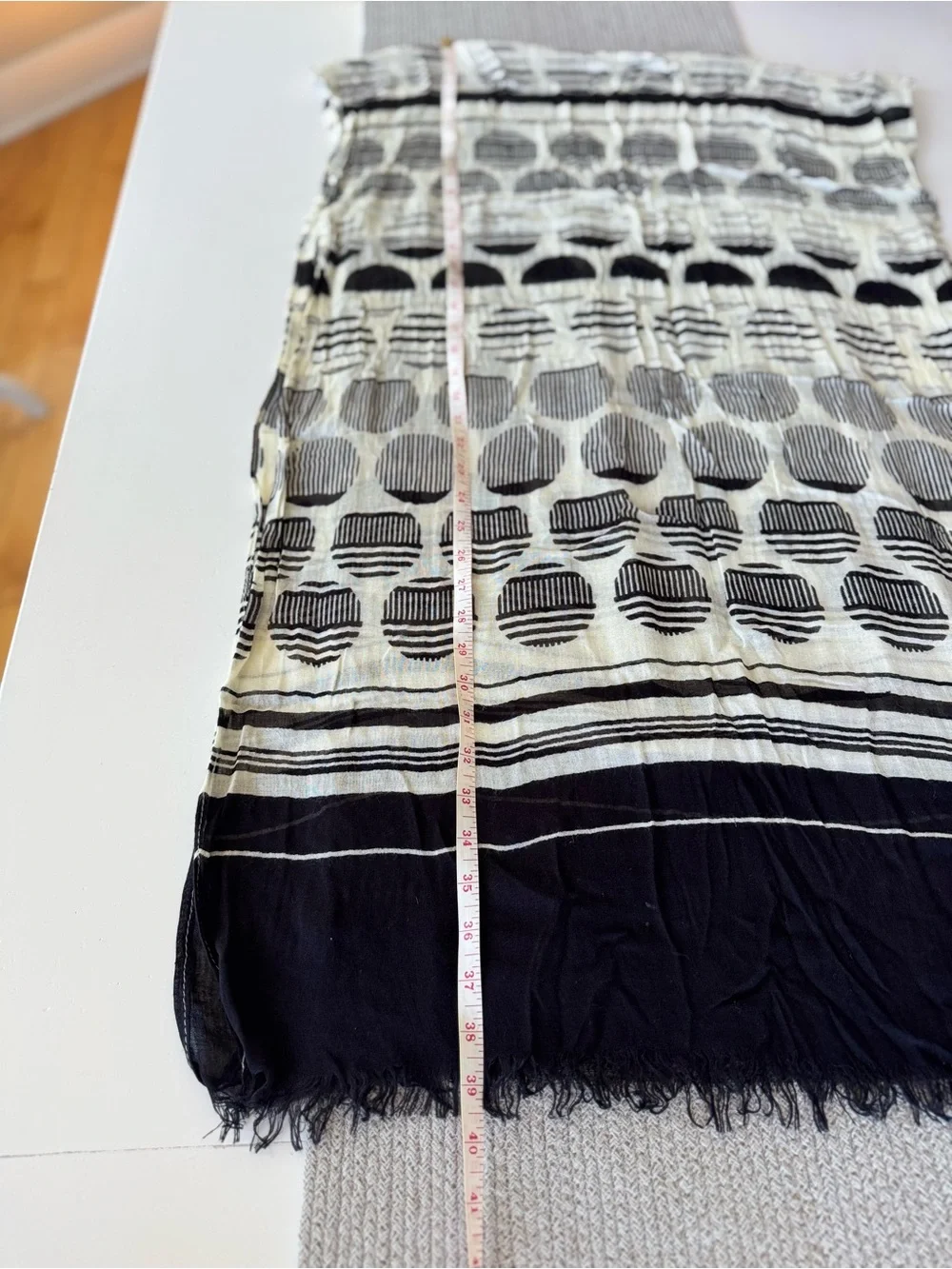 The Limited Black & White Graphic Stripe Rectangle Scarf